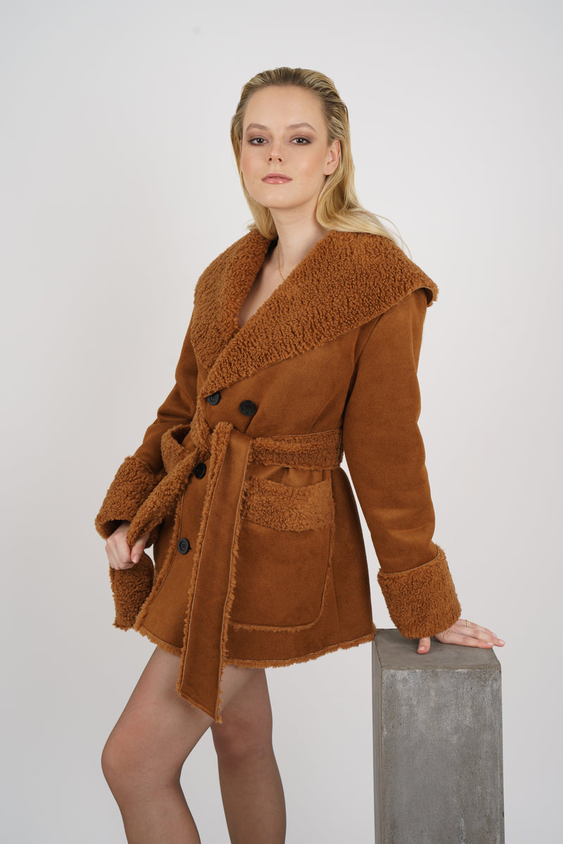 The Camel Luxe Wrap Coat