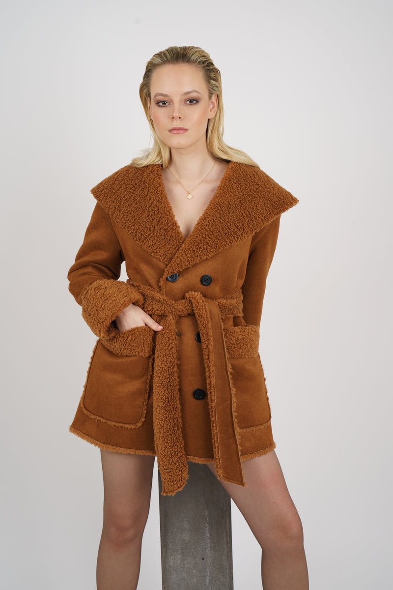 The Camel Luxe Wrap Coat