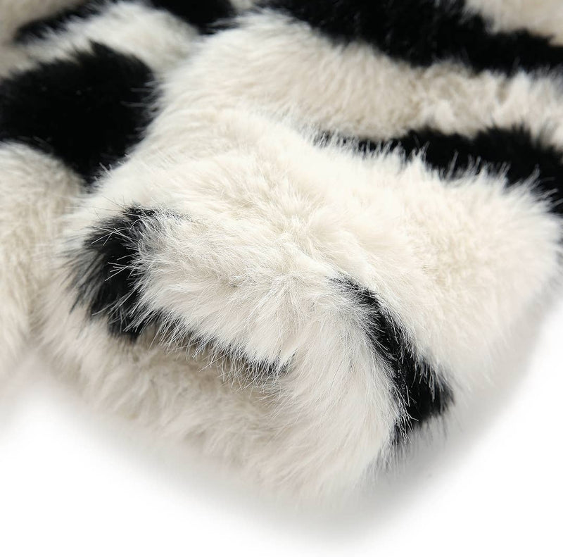 Cappotto in pelliccia sintetica con stampa Zebra