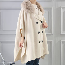 Fur Collar Full Poncho