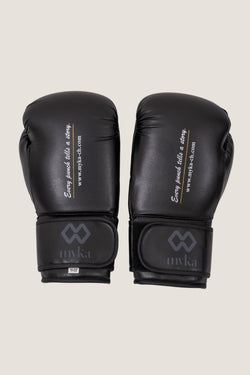 Black Synthetic leather boxing gloves