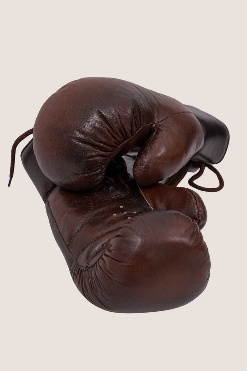 Brown real leather gloves