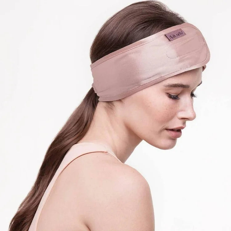 Satin-Schlaf-Stirnband – Blush